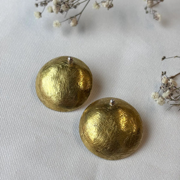 BRASS CONVEX EARRINGS