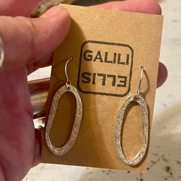 SILVER OVAL EARRINGS