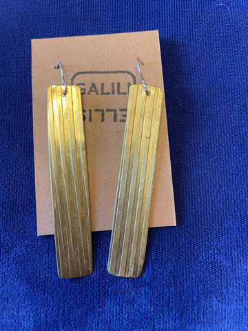 Rectangular brass earrings