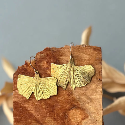 Ginkgo leaf earrings