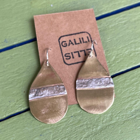 BRASS WITH SILVER EARRINGS