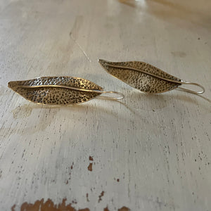 Silver sage leaf earrings