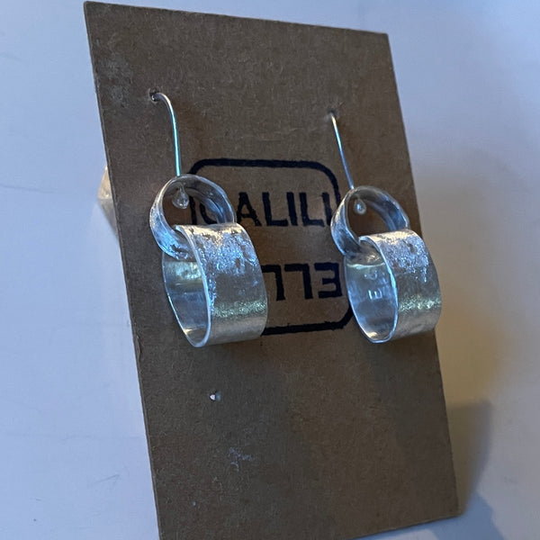 2 link silver earrings