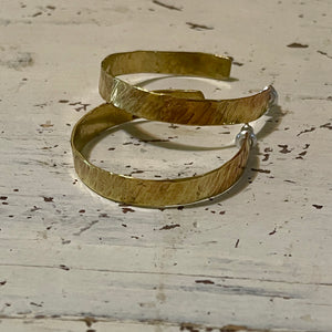 HALF CRESCENT BRASS HOOPS