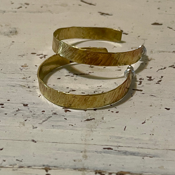 HALF CRESCENT BRASS HOOPS