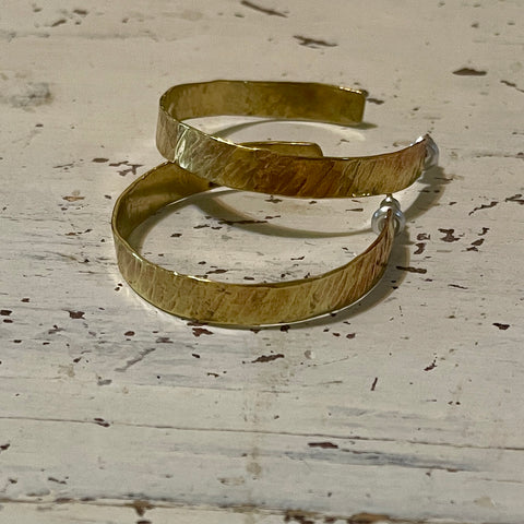 HALF CRESCENT BRASS HOOPS