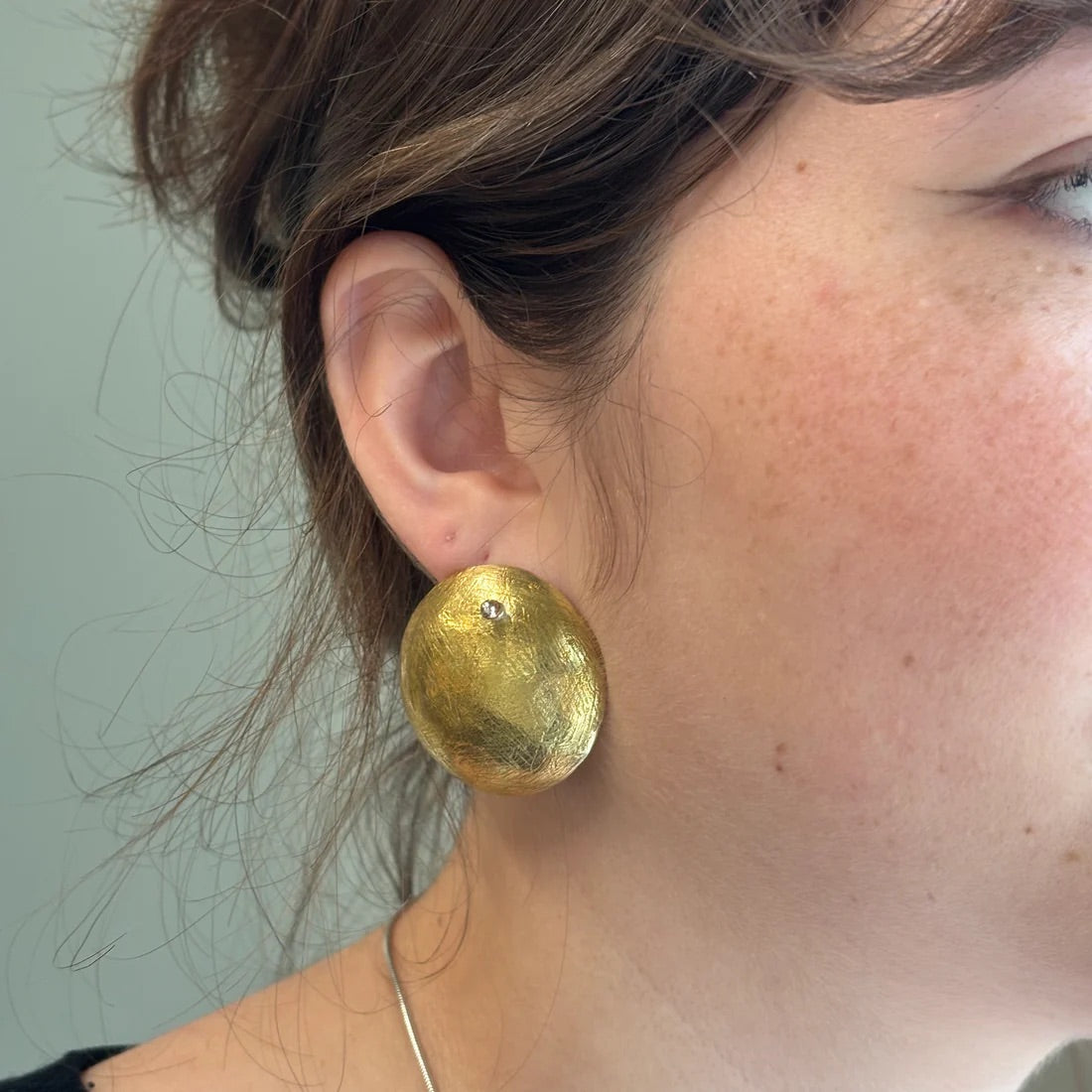 BRASS CONVEX EARRINGS
