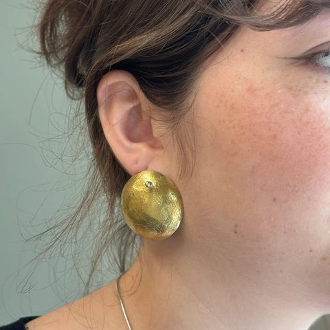 BRASS CONVEX EARRINGS