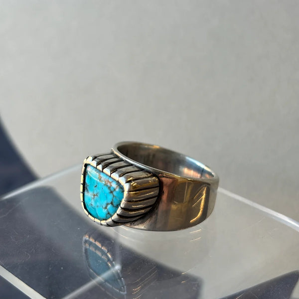 TURQUOISE CASTELLATED RING