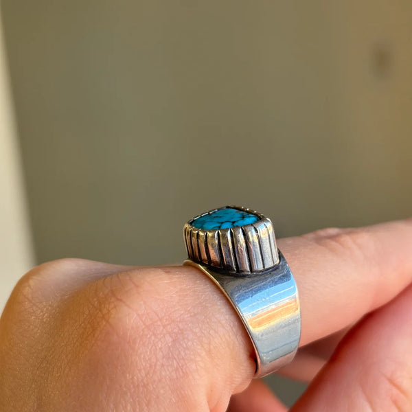 TURQUOISE CASTELLATED RING