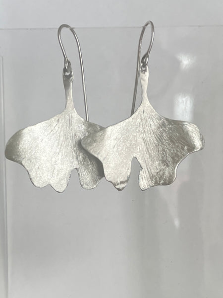 Silver Ginkgo Earrings