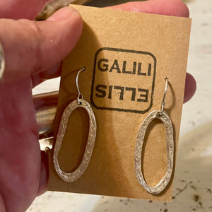 SILVER OVAL EARRINGS