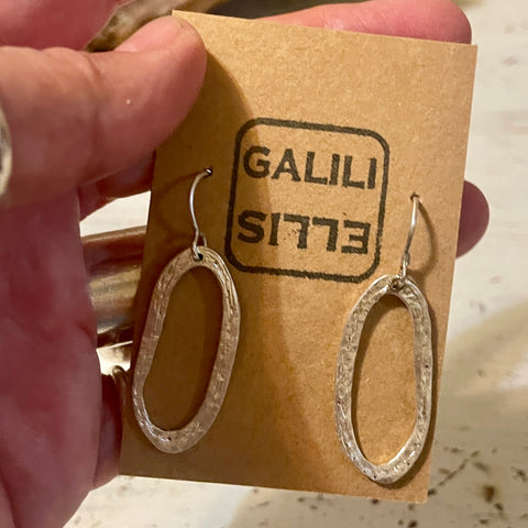SILVER OVAL EARRINGS