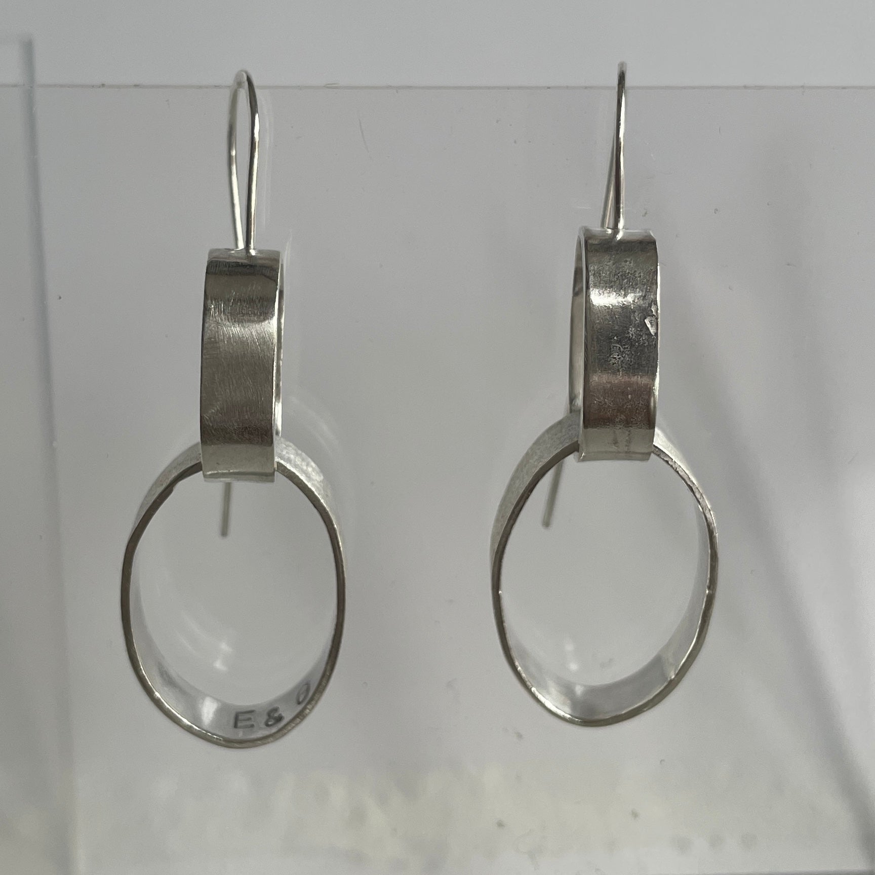 2 link silver earrings