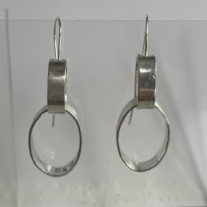 2 link silver earrings