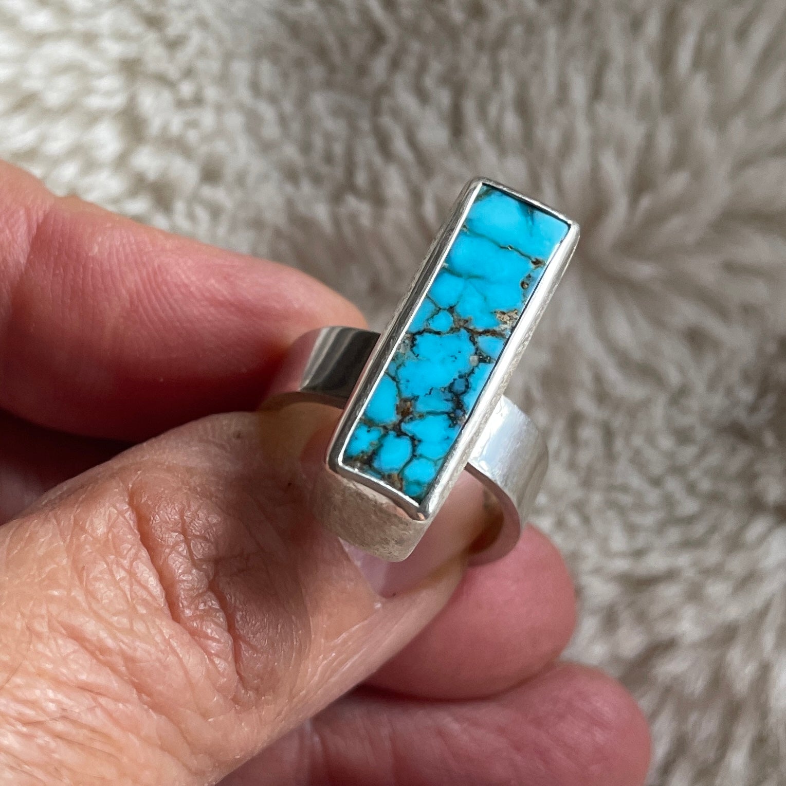Silver ring with a turquoise