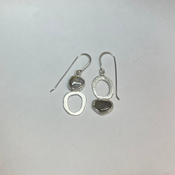 Moonestone and silver earrings