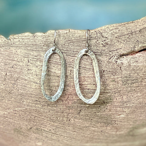 SILVER OVAL EARRINGS