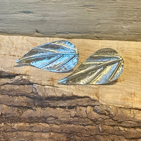 SILVER APPLEWOOD LEAF EARRINGS