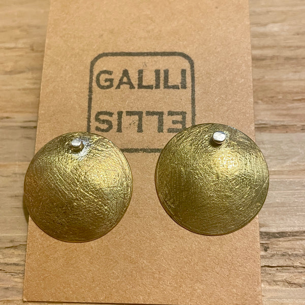 SMALL BRASS DOME EARRINGS