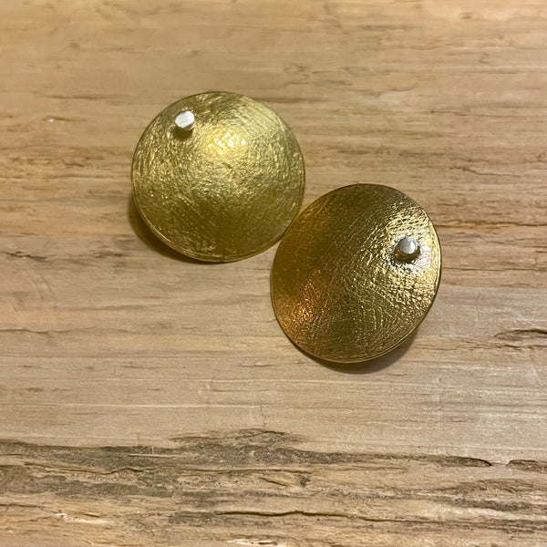 SMALL BRASS DOME EARRINGS
