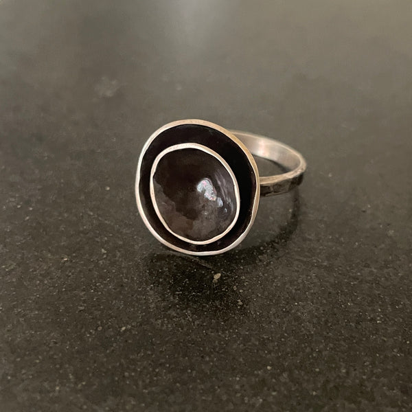 BLACKENED SILVER RING