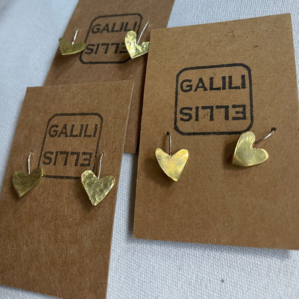 BRASS HEART EARRINGS