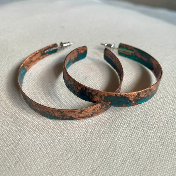 BLUE COPPER HOOPS