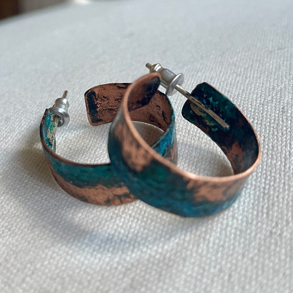 BLUE COPPER HOOPS
