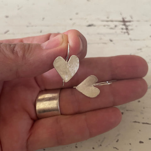 Little silver heart earrings
