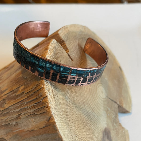 Oxidized copper cuff