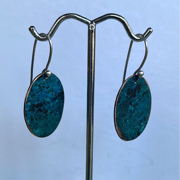 Copper patina earrings