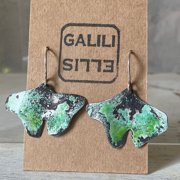 Patina Gingko leaf earrings