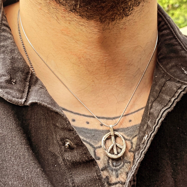 Silver peace pendant