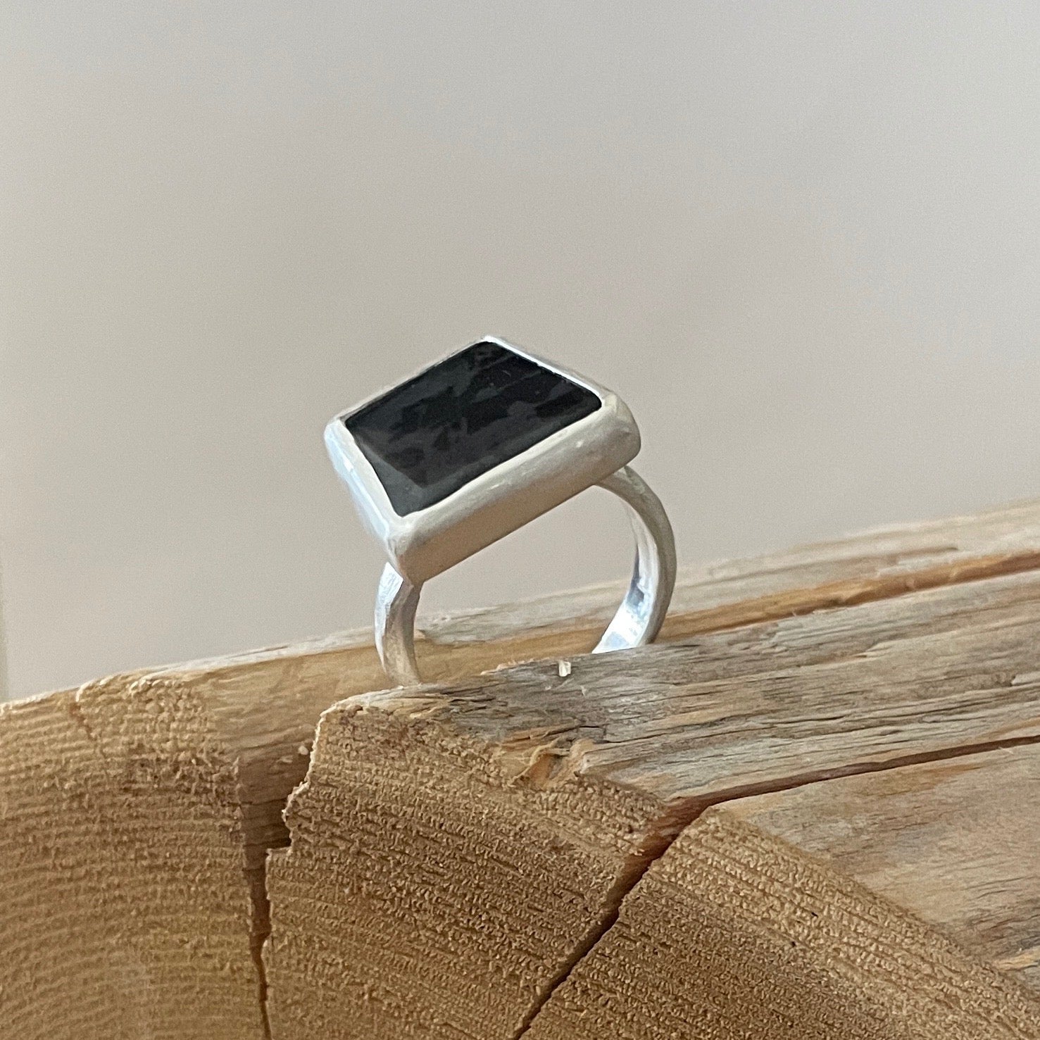 SILVER WITH BLACK ONYX RING