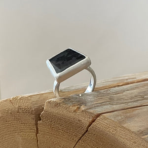 SILVER WITH BLACK ONYX RING