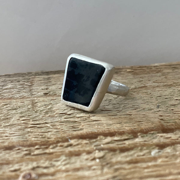 SILVER WITH BLACK ONYX RING