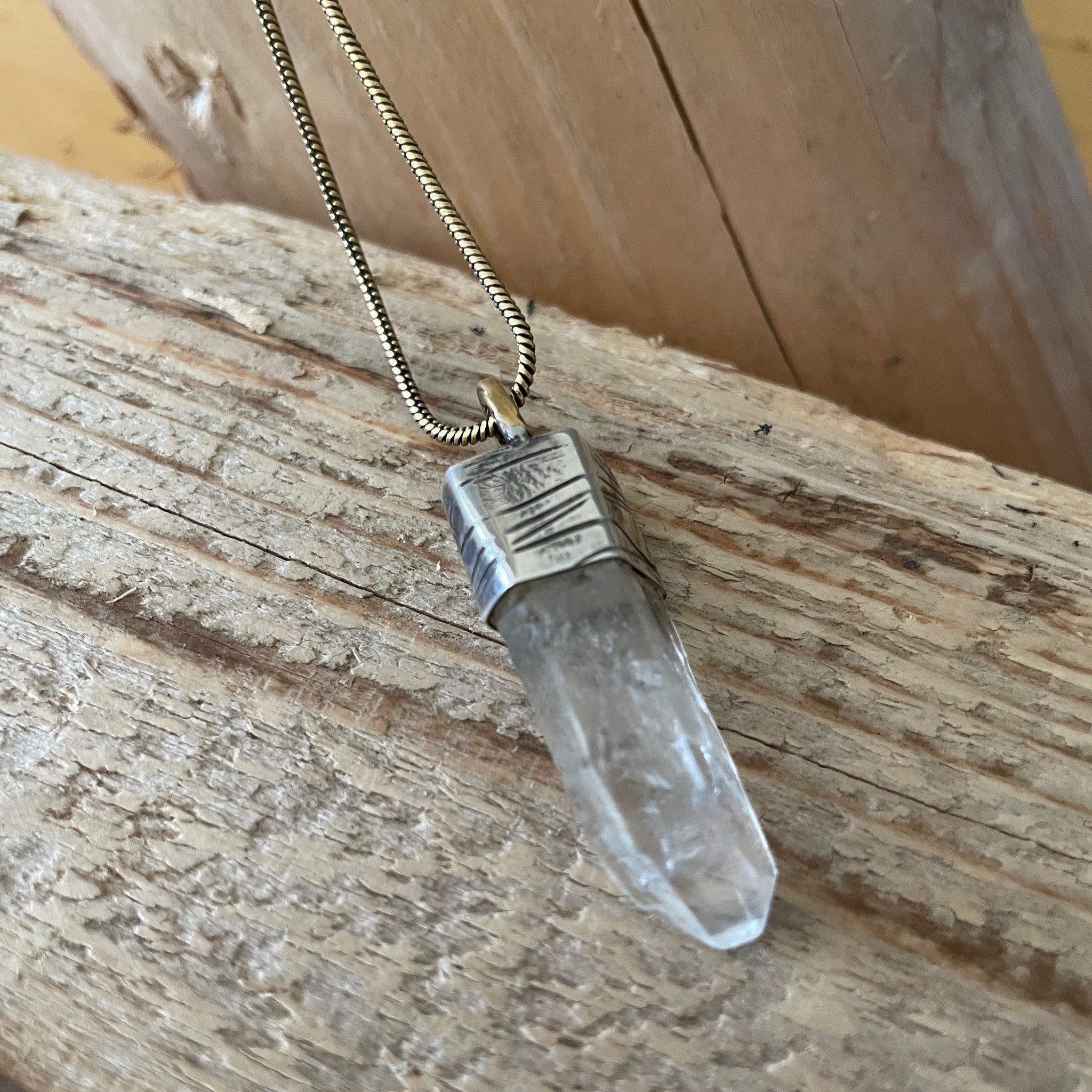 Raw crystal pendant