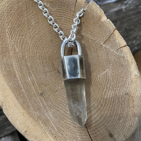 Large raw crystal pendant