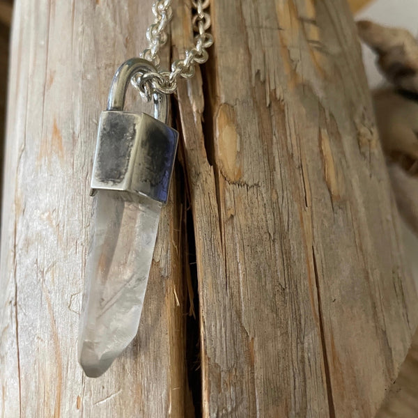 Large raw crystal pendant