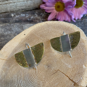 Half moon brass earrings
