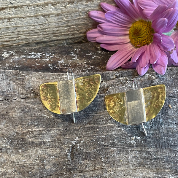 Half moon brass earrings