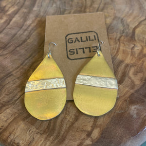 Brass and silver earrings