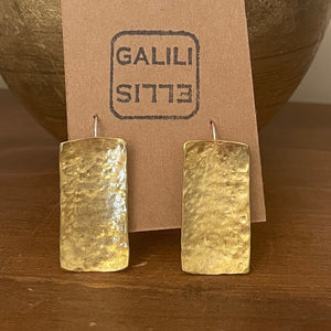 Rectangular brass earrings
